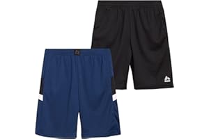 RBX Boys' Active Shorts - Athletic Performance Basketball Shorts (2 Pack)