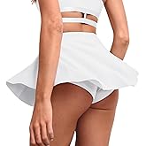 BZB Flowy Mini Skirt with Shorts Underneath Gym Yoga Workout Dance Tennis Short Skirts Sexy Outfit for Women