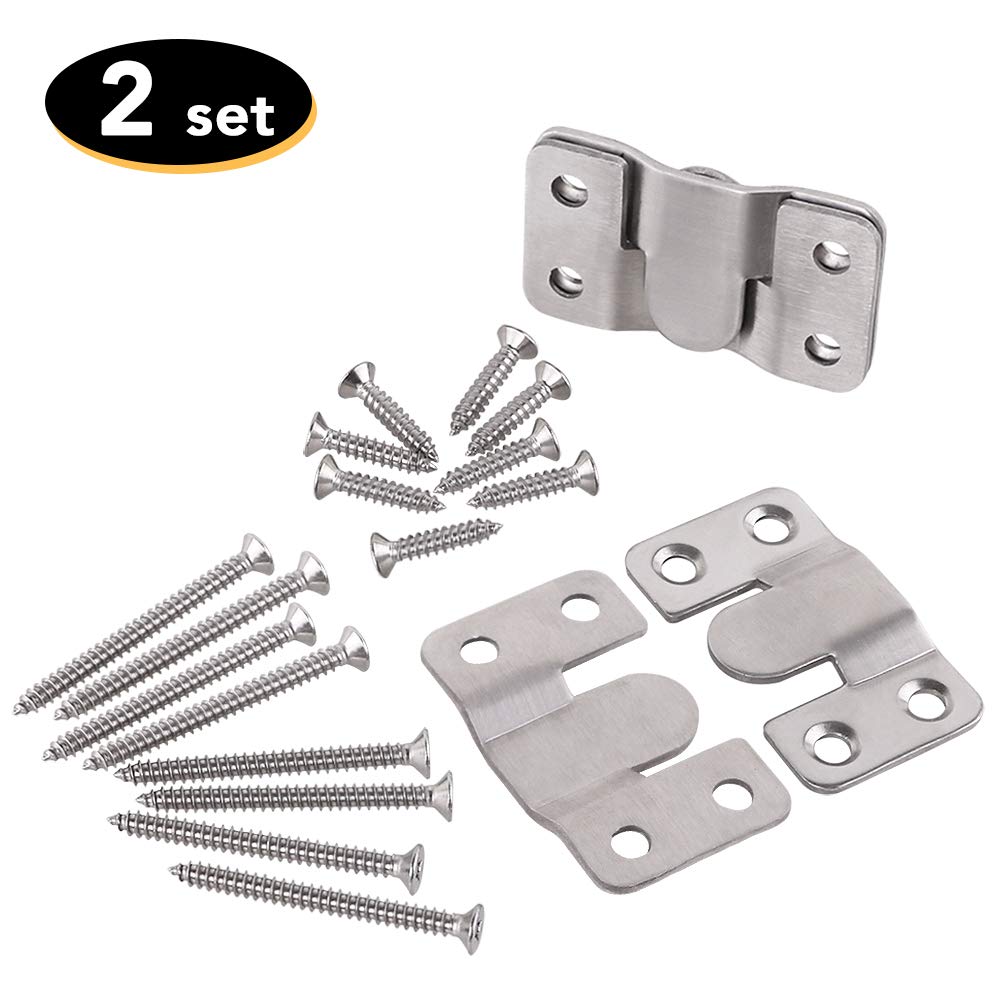 Shelf Brackets Supports Large Size 5 Sets With Screws Heavy Duty Photo Frame Hook Headboard Wall Mount Hardware Furniture Extra Thin Flush Mount Bracket Stainless Steel Interlocking Z Clips Large Picture Hangers