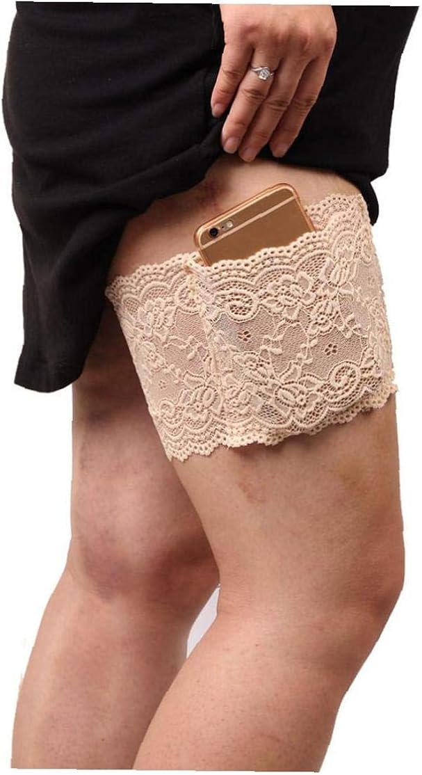 Bntand Frauen schn/üren Non-Slip Verdeckte Oberschenkelholster Oberschenkel Garter mit Fonds-Telefon Sicherheitstaschen