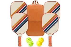 Dinkly Pickleball Paddles Set of 2/4 - USAPA Approved Graphite/Fiberglass Pickle Ball Racket, 2/4 Rackets, 4 Balls and 1 PU L