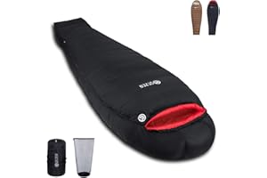 QEZER 0 Degree Sleeping Bag for Adults 650 Fill Power Down Sleeping Bag for Cold Weather -20F / -8F / 0F / 10F Large Lightweight