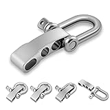 4Pcs Paracord Bracelet Shackle Buckle, Metal
