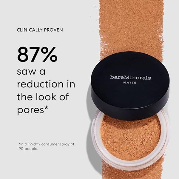 BAREMINERALS ORIGINAL MATTE LOOSE MINERAL FOUNDATION SPF 15, POWDER FOUNDATION MAKEUP, BUILDABLE COVERAGE, REDUCES SHINE, TALC FREE FOUNDATION, VEGAN