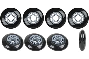 Player's Choice Inline Skate Wheels Hilo Set 76mm / 80mm 82A Black Outdoor Hockey