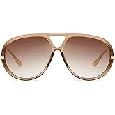 OSAGAMA Trendy Oversized Aviator Sunglasses for Women Men Luxury Vintage Shades Retro Metal Sunglasses Shield