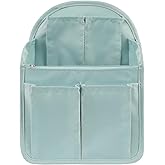 Surblue Backpack Organizer Insert Liner Hanging Travel Rucksack Purse and Handbag Insert Pocket, High-capacity Divider Foldable Nylon Shoulder Bag Organizer for Men and Women, (Skyblue, M)