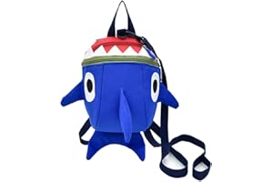 Safety Kids Leash Backpack with Harness Leash Shark for Toddlers Boys Girls-Blue