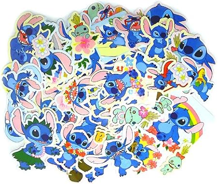Amazon リロ スティッチ New フレークシール 約100枚入り ディズニーキャラクターグッズ シール ステッカー おもちゃ