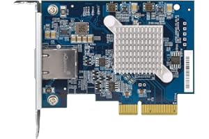 QNAP 10GbE Network Expansion Card - Single Port 10Gbase-T PCIe Gen3 x4 Adapter with Pre-Loaded Low-Profile Bracket - Includes