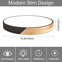 Led Ceiling Light Flush Mount: 15.8 Inch 30W