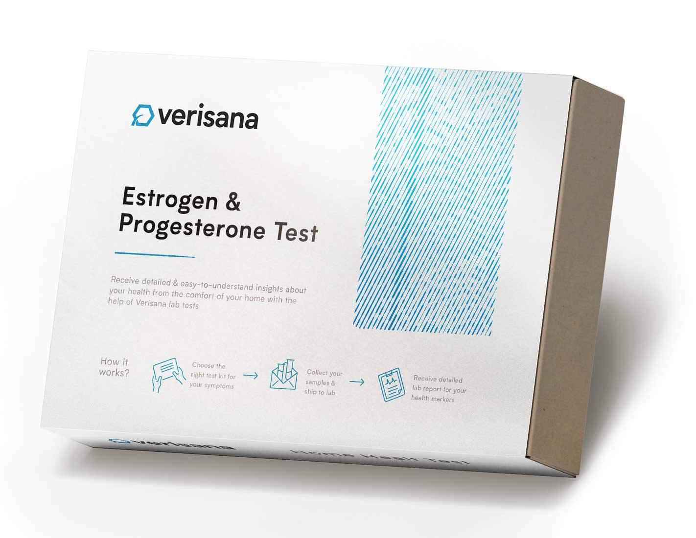Estrogen & Progesterone Test | Saliva Hormone Test Kit for Estradiol & Progesterone | Female Hormone Test to Diagnose Estrogen Dominance, Progesterone Deficiencies, PMS, etc. | Verisana