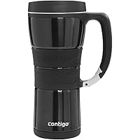 Contigo, Black Extreme Vacuum Insulated Stainless Steel Travel Mug with Handle, 16oz, 16 oz