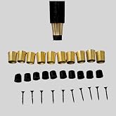 FYNJREX Brass Cane Spare Tip - Set of 10 Enhance and Restore Your Walking Stick - Walking Cane Tips - Cane Ferrule Replacement with Non-Slip Base - Replacement Cane Accessories