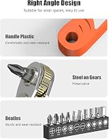 Ancable Right Angle Phillips Magnetic Screwdriver 1/4” PH2 Mini Ratchet view 3
