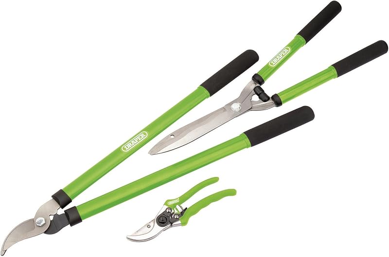 Draper Garden Tools Set 3 Piece Lopper Shears Secateur Soft Grip