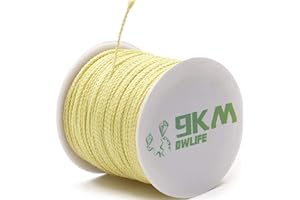 9KM DWLIFE Braided Kevlar Cord, 100lb~2000lb, High Tensile Strength, Abrasion, Flame Retardant, Kite String, Fishing Line, Model Rocket Shock, Tactical Survival Paracord