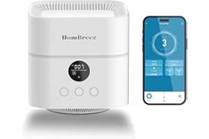 HomBreez Air Purifier and Humidifier Combo for Bedroom, Covers Up to 200ft², H13 True HEPA Filter, 500ML Water Tank, Quiet Cool Mist Top Fill Essential Oil Diffuser for Baby, Pet Room, APP Control