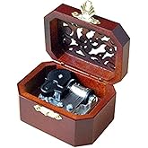 WESTONETEK Vintage Wood Carved Mechanism Musical Box Wind Up Music Box Gift for Christmas/Birthday/Valentine's Day, Melody Amazing Grace