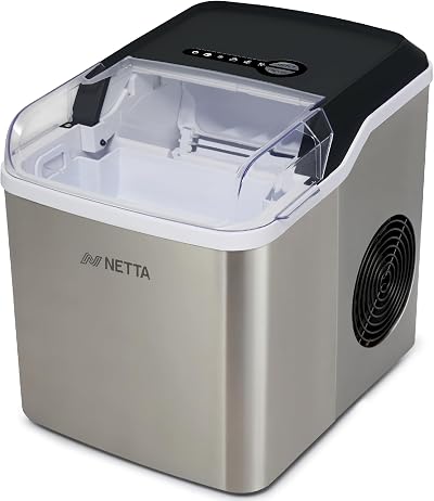 NETTA Ice Maker Machine Counter Top 12kg/Day 1.8L Tank Stainless Steel