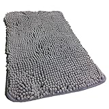 Fantastic Job Soft Shaggy Non Slip Absorbent Bath Mat Bathroom Shower Rugs Carpet (light grey)