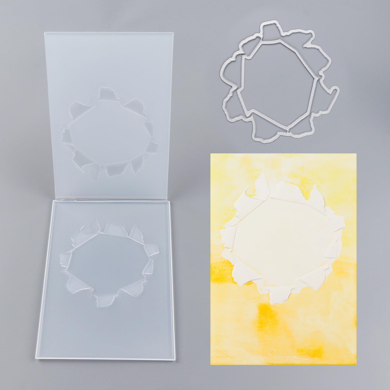 Photo 1 of BAOFALI3D Embossing Folder and Metal Die Set for Card Making,Hollow Flower Texture Embossing Template Paper Card Embossing Stencil for DIY Scrapbooking Photo Album Card Paper Craft Decoration