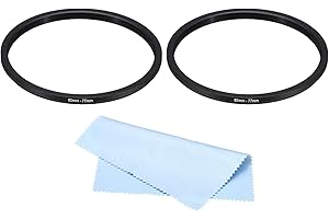 PATIKIL 82mm-77mm Metal Step Down Ring with Cleaning Cloth, 2 Pack Camera Lens Filter Adapter Ring Aluminum Filter Adapter Ri
