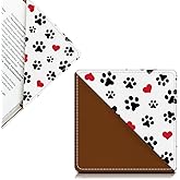 AFYEWKC Cute Leather Bookmarks, Fun Triangle Making Corner Bookmark, Book Accessories for Reading Book Lovers, Unbreakable Page Markers for Women Men Cute Dog Paws