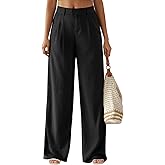 Feiersi Women's Wide Leg Pants Casual High Waisted Slacks Straight Dressy Pants Palazzo Trousers with Pockets