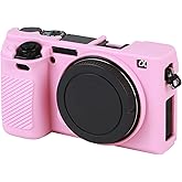 Camera Case for Sony Alpha A6100 A6300 A6400, Soft Silicone Protective Cover Housing Rubber Body Skin for Sony Alpha A6100 A6300 A6400 ILCE-6100 ILCE-6300 ILCE-6400 Digital SLR Camera Bag Pink