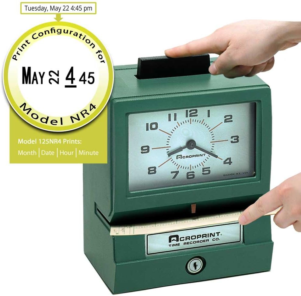 Acroprint Time Recorder Co. Acroprint BP1256NR4 Heavy Duty Manual