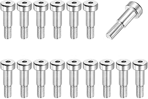 MECCANIXITY 16 Pcs 304 Stainless Steel Shoulder Bolt 6mm Shoulder Dia 10mm Shoulder Length M5x0.8 Thread Hex Socket Shoulder Bolts for Hydraulic Injection Molding Machinery Industries