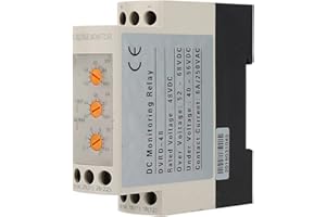 LIEBEWH Over Under Voltage Protection Relay Adjustable Voltage Monitoring Relay 35MM Rail Mount Undervoltage Overvoltage Protector Device for Single Phase Systems(DC 48V)