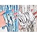 Sumind 4 Pack Foil Curtains Metallic Fringe Curtains Shimmer Curtain for Birthday Wedding Party Christmas Decorations (Silver and Light Blue)