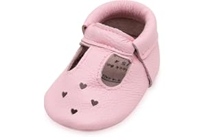 BirdRock Baby Mary Jane Moccasins - Genuine Leather Soft Sole Baby Girl Shoes for Newborns, Infants, Babies, and Toddlers