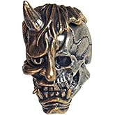 Knife Lanyard Paracord Bullet Devil + Skull, Casted Copper Charm for EDC DIY Paracord Accessories Beard Combination Beads