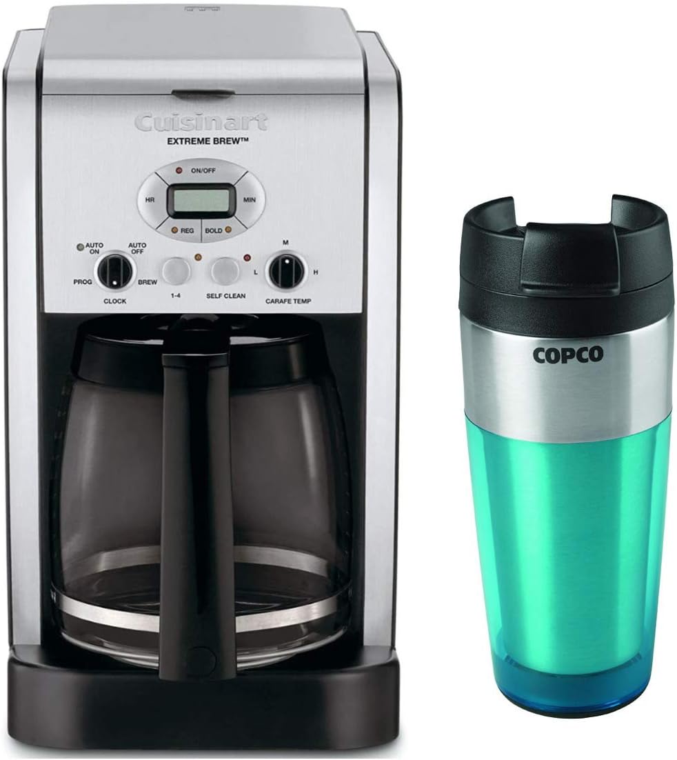 CuisinartDCC-2650 Extreme Brew 12-Cup Programmable Coffeemaker Bundle with 12-Ounce Double Wall Stainless Steel Tumbler (2 Items)