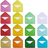 Supla 140 Sets Colorful Mini Envelopes with White Blank Business Cards Note Cards 14 Colors Small Gift Card Tiny Envelopes Pocket Envelopes Bulk 4.5" x 3" Love Notes
