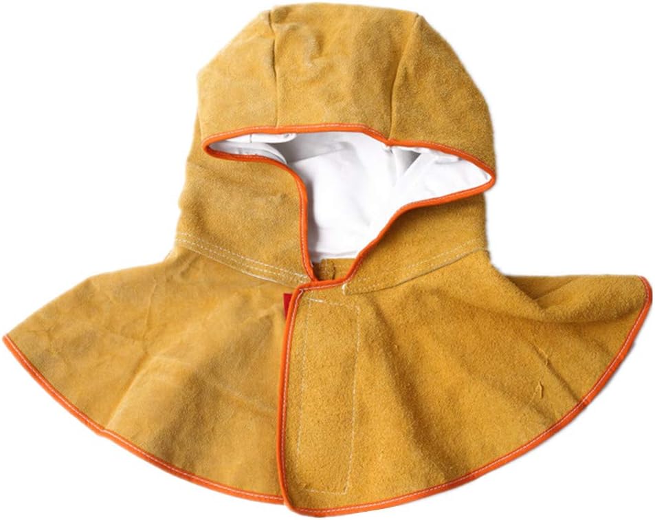 Sand Blasting Protective Hood,Cowhide Split Leather Full Face Welding Hood Mask Anti-Dust Equipment, 1 Pc Sand Proof Wear Cloak Neck Shoulder Drape Hat, Industrial Dust Shawl Masks Helmet