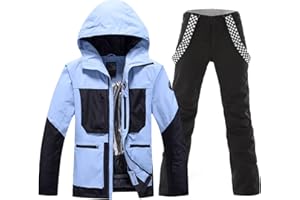 GS SNOWING Women's Ski Jackets and Bib Pants Set Windproof Waterproof Insulated Snowsuit