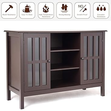 Global Supplies TV-Konsolenschrank aus Holz für Fernseher mit 114 cm