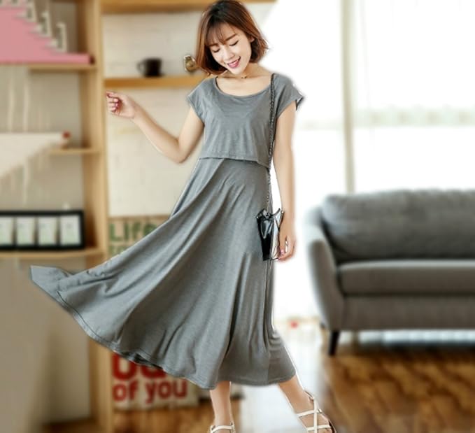 Amazon Co Jp Dot Rice マタニティ 授乳服 マタニティ ワンピース 授乳口 ファスナー 春 夏 ボーダー 2xl 服 ファッション小物