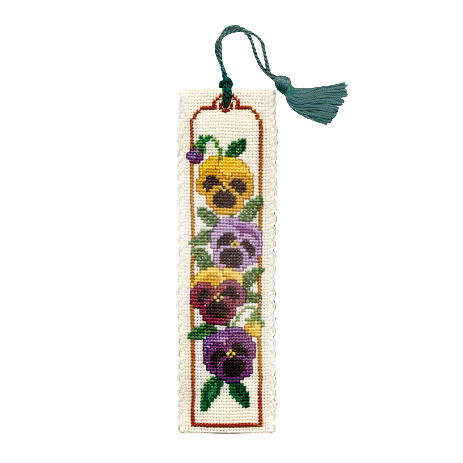 Textile Heritage Collection Cross Stitch Bookmark Kit - Pansies