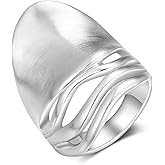 Aprilery Chunky Rings for Women Gold and Silver Statement Rings Mask Dome Gold Plated Fashion Band Ring Cocktail Costume Jewelry Gift