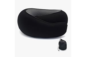 LyneeRan Wander Plus Travel Neck Pillow, Stowable U-Shaped Pillow, Memory Foam Travel Pillow, Travel Neck Pillow, Neck Pillow for Nap(Black)