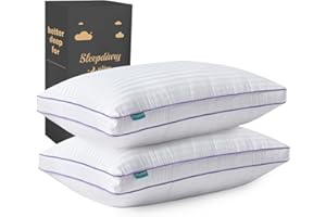 SLEEPDIARY King Size Pillows Set of 2,Hotel-Quality Bed Pillows with Zipper for Adjustable Loft, Machine Washable, Down Alternative Filling for Back, Side & Stomach Sleepers, White