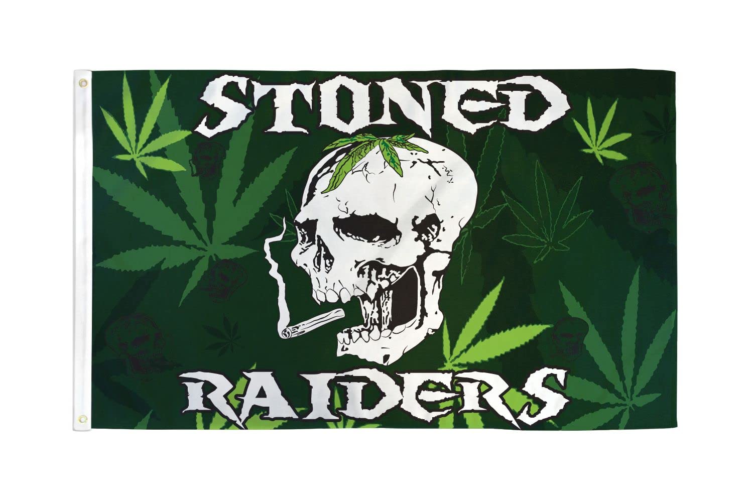 AZ FLAG - Stoned Raiders Pirate Flag - 3x5 Ft - 100D Polyester Skull Banner with Two Metal Grommets - Fade Resistant - Vivid Colors - 3' x 5' Feet - 150x90 Cm
