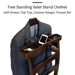 Chair Valet With Drawer Wooden Suit Valet Stand
