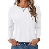 GKBK Women's Long Sleeve Shirts Casual Crewneck Tops Fall Fashion Soft Basic Tee for Work Business 2026