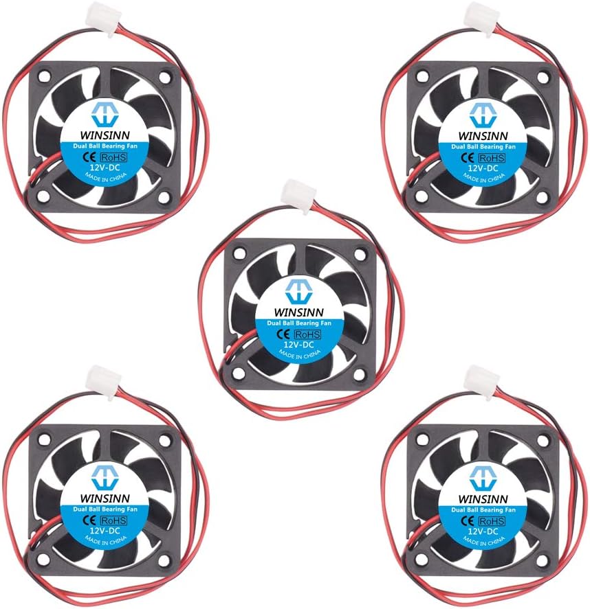 WINSINN 40mm Fan 12V Dual Ball Bearing Brushless 4010 40x10mm - High Speed (Pack of 5Pcs)